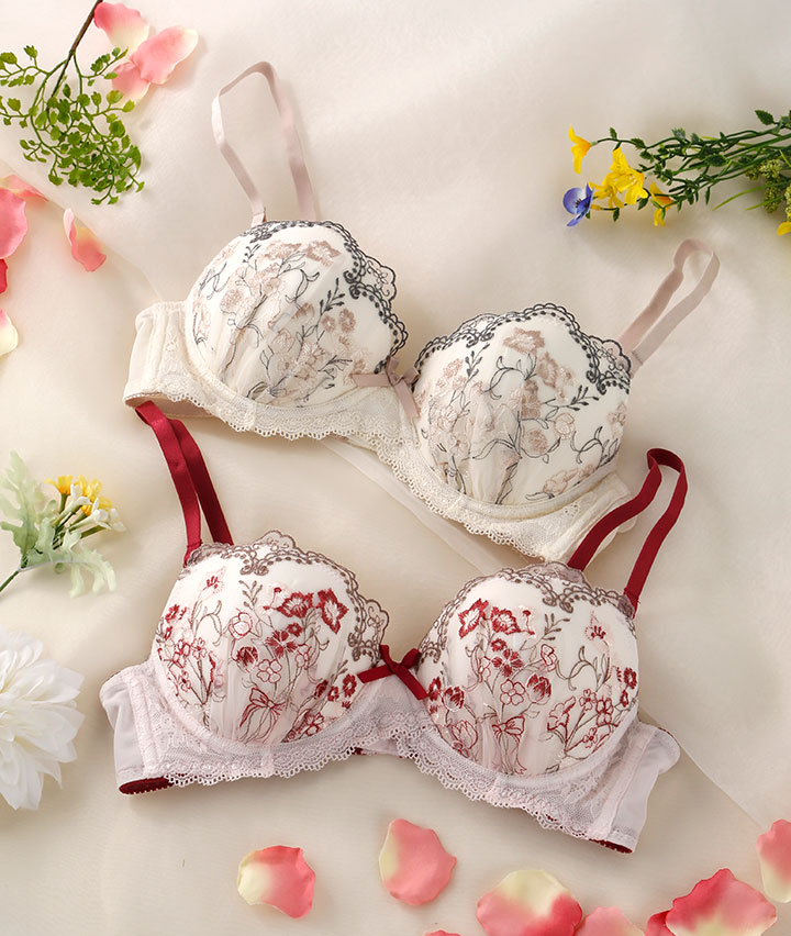 （ふんわりメイク）アンティークブーケノンワイヤーブラジャー