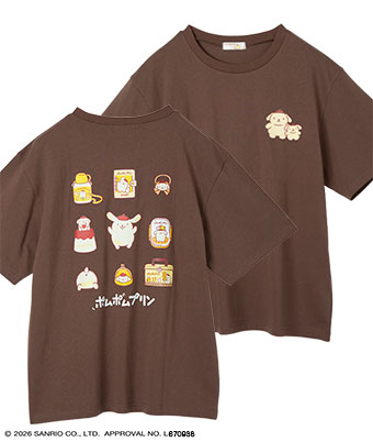 【サンリオキャラクターズ】（ポムポムプリン）バックプリントＴシャツ