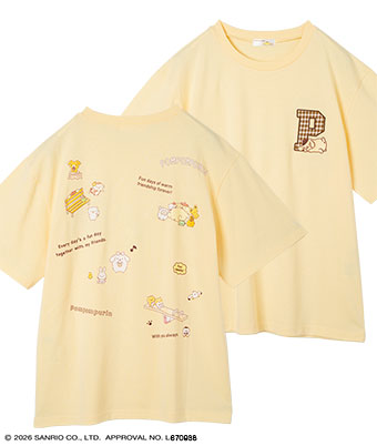 【サンリオキャラクターズ】（ポムポムプリン）バックプリントＴシャツ