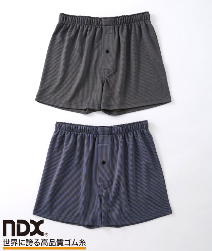 【ＮＤＸ　世界に誇る高品質ゴム糸】（レーヨン混素材）（ジャガード織）（底マチ付き）（ソフトパイルゴム）（２枚組）ニットトランクス（前あき）
