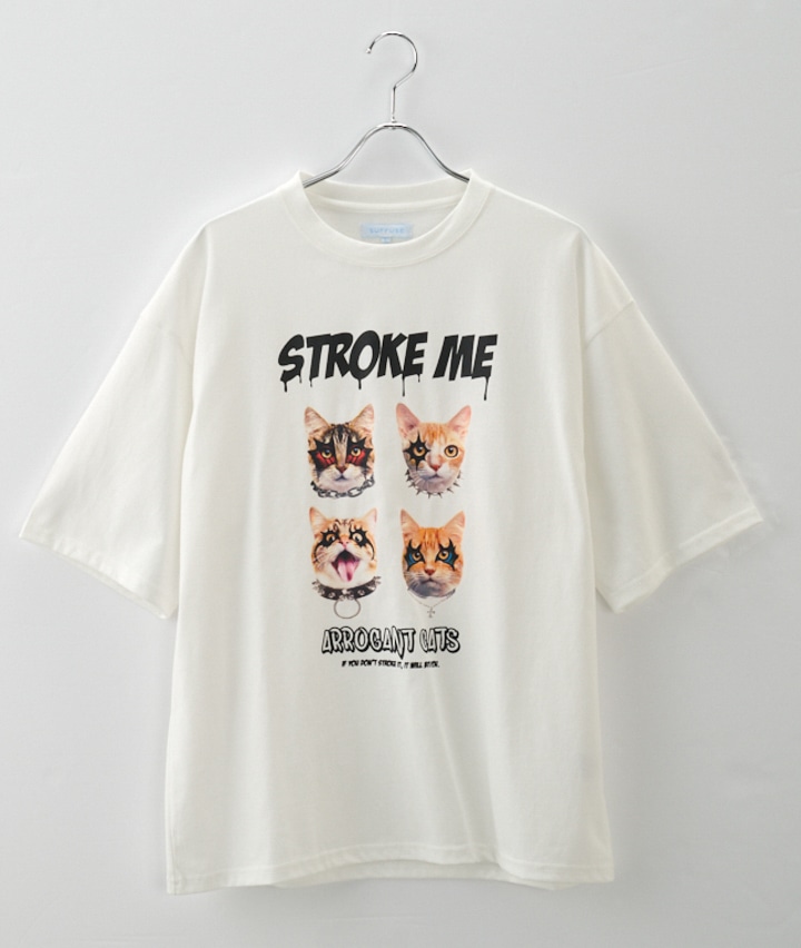 猫プリントＴシャツ