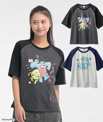 【Ｄｉｓｎｅｙ Ｐｉｘａｒ】プリントラグランＴシャツ