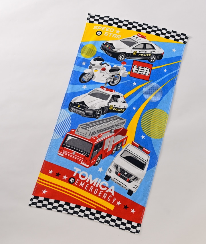 【ＴＯＭＩＣＡ】コンパクトバスタオル トミカマーチ