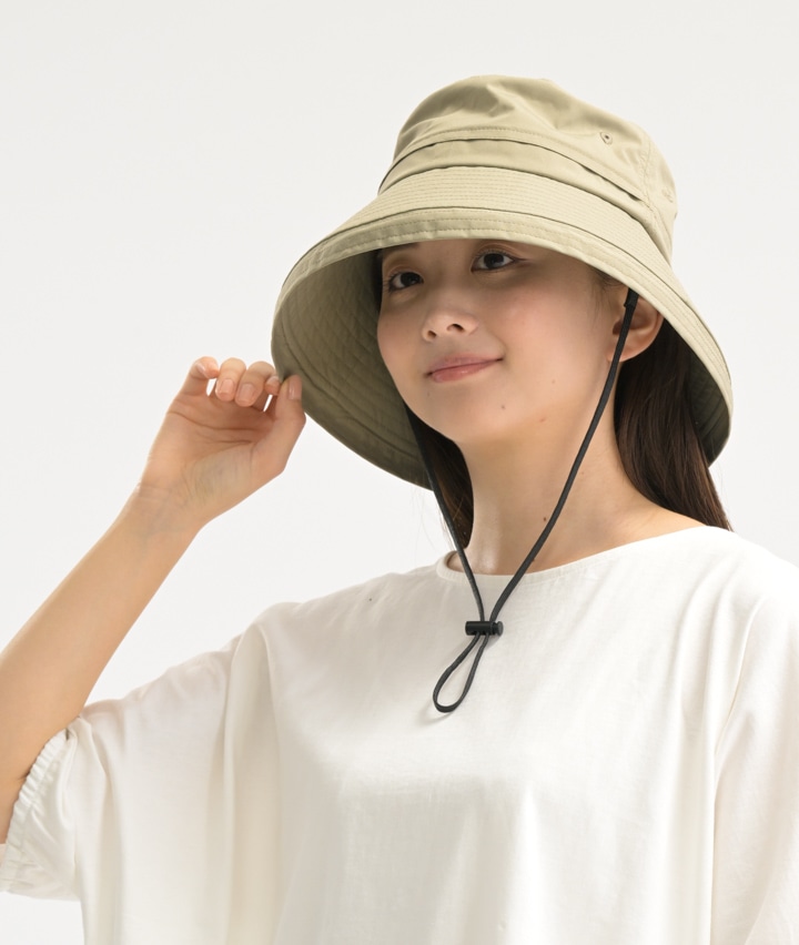 （日差しガード）撥水エッジアップセーラーハット