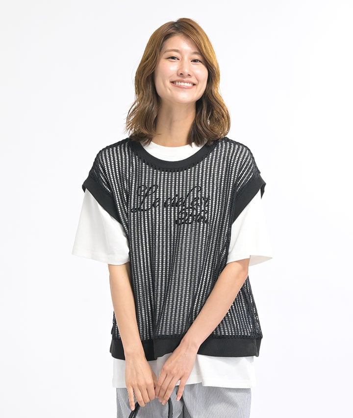 フロッキープリントＴシャツ