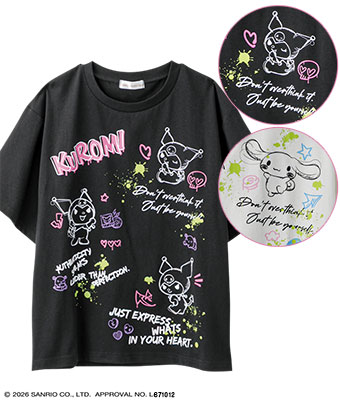 【サンリオキャラクターズ】らくがきアートＴシャツ