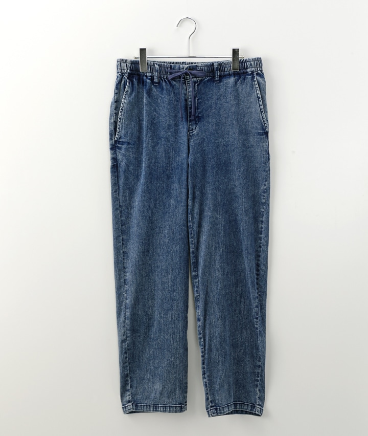 ケミカル加工テーパードデニムパンツ