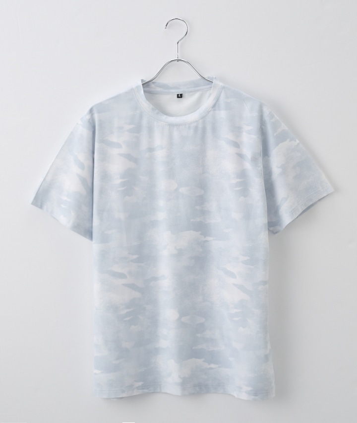 （接触冷感・ストレッチ）総柄Ｔシャツ