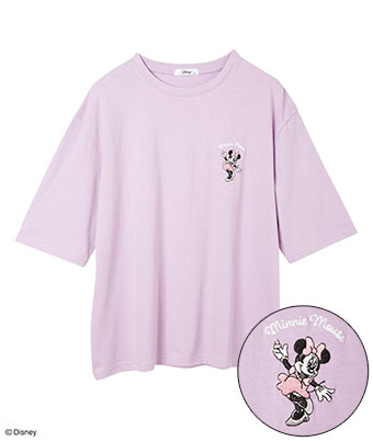 【Ｄｉｓｎｅｙ】（ミニー）ワンポイント刺しゅうＴシャツ