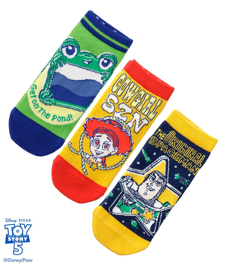 【ＴＯＹＳＴＯＲＹ５】（３足組）フロント柄ソックス