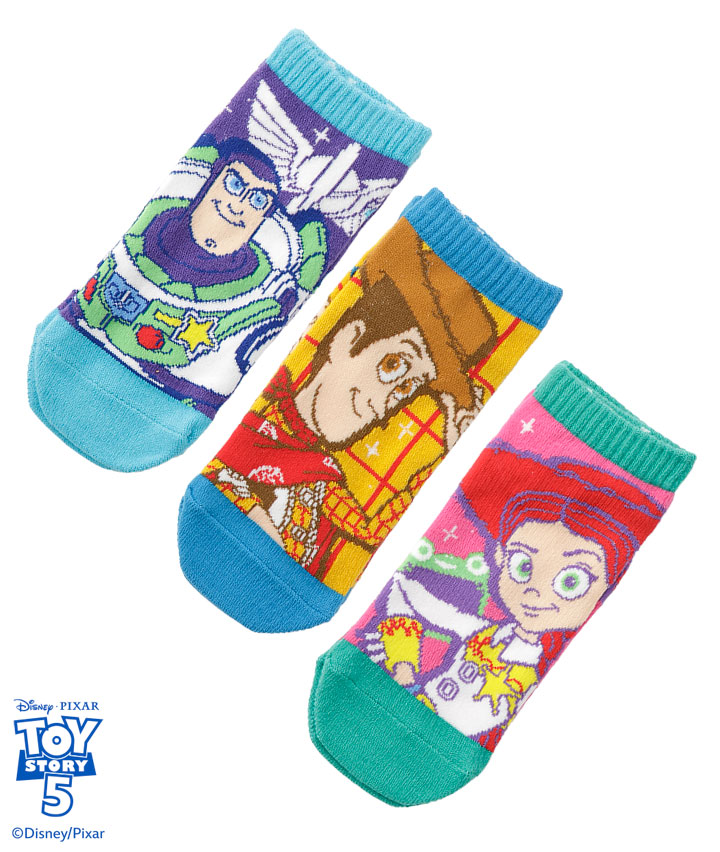 【ＴＯＹＳＴＯＲＹ５】（３足組）フロント柄ソックス