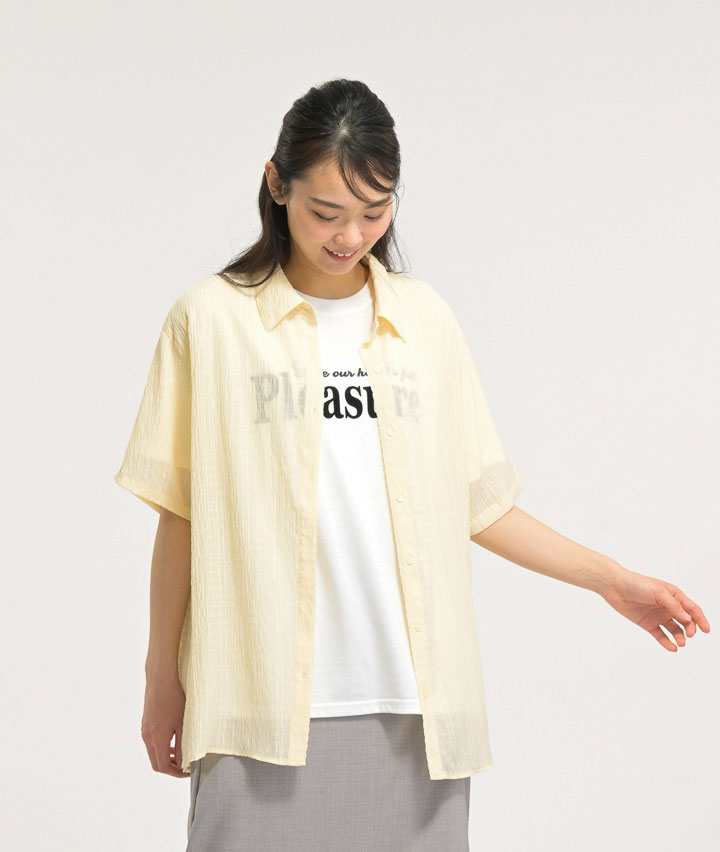 （接触冷感）シャーリングビッグシャツ