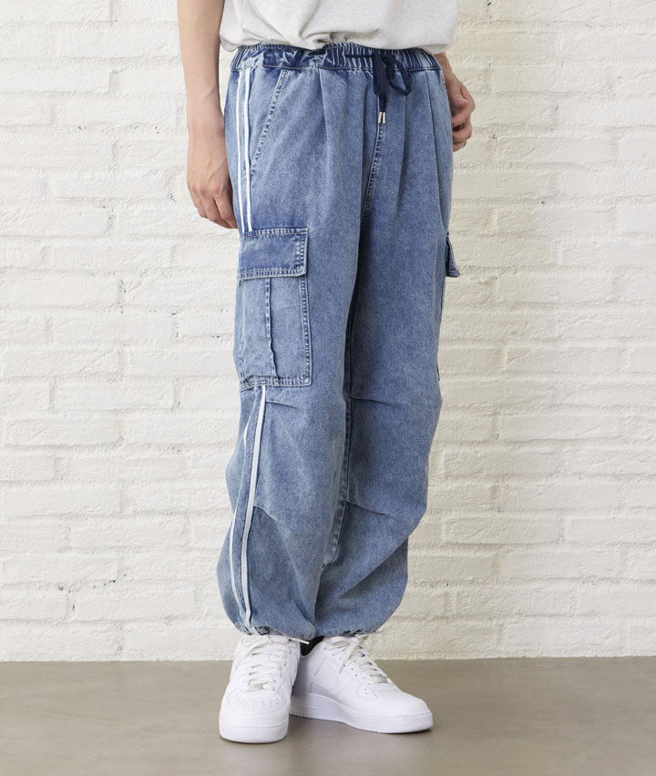 ラインカーゴデニムパンツ