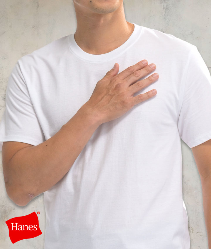 【Ｈａｎｅｓ】（抗菌防臭）（２枚組）クルーネックＴシャツ
