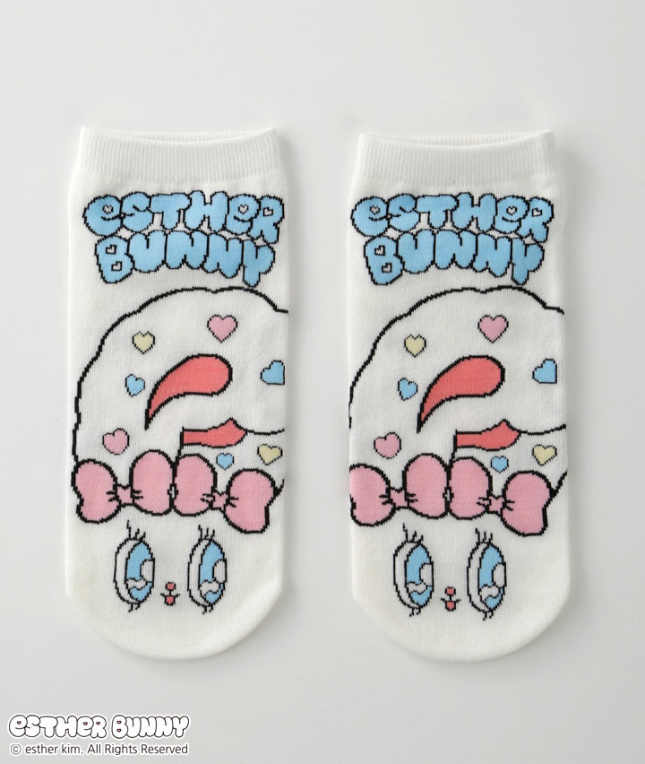 【エスターバニー】（クリームバニー）（１足物）フロント柄ソックス