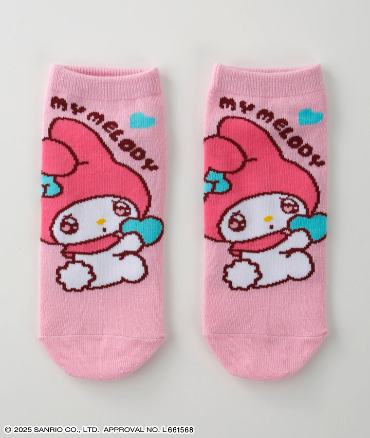 【サンリオキャラクターズ】（マイメロディ）（１足物）フロント柄ソックス