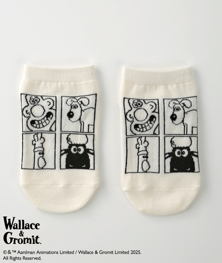 【ウォレスとグルミット】（４コマ）（１足物）フロント柄ソックス