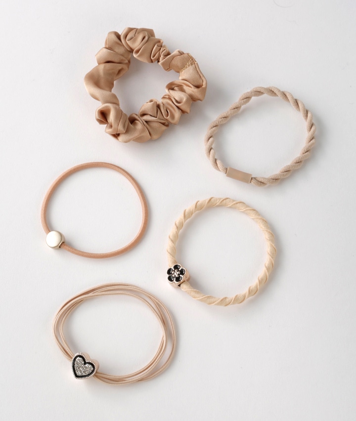 フラワー＆ハートチャームゴムセット