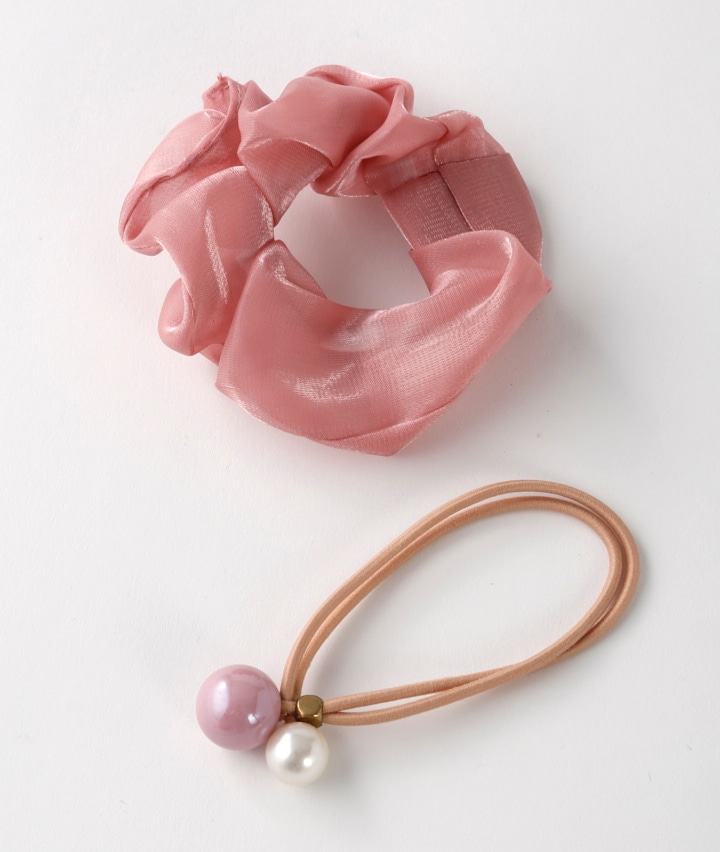 シュシュ＆パールアクリル玉ゴムセット