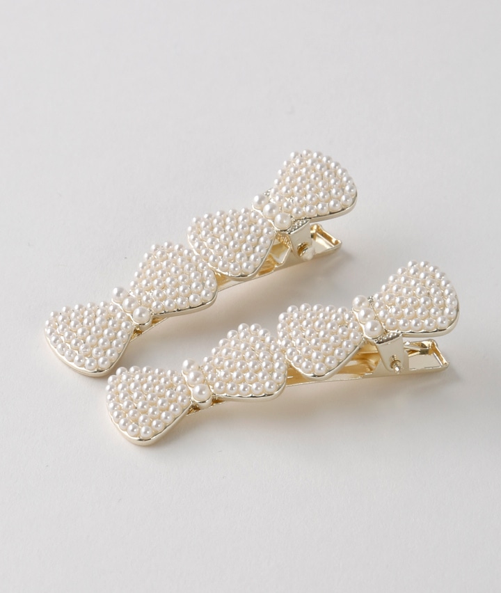 パールリボンクリップ２Ｐセット