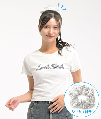 シュシュ付きロゴＴシャツ