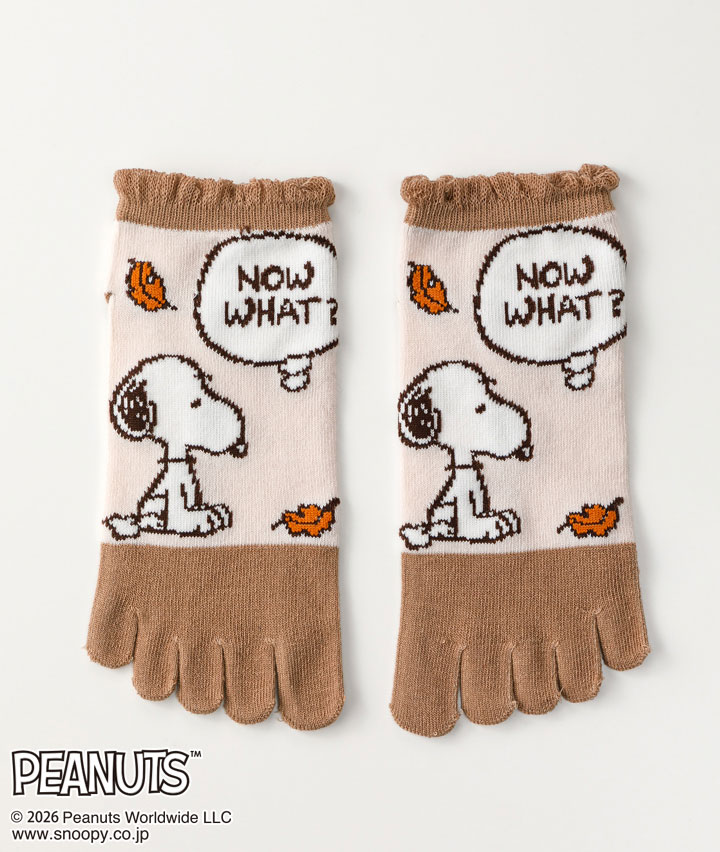 【ＰＥＡＮＵＴＳ】（スヌーピー）（１足物）フロント柄５本指ソックス