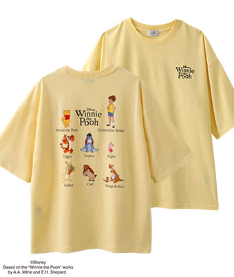 【Ｄｉｓｎｅｙ】（くまのプーさん）バックプリント５分袖Ｔシャツ