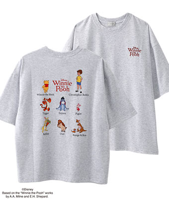 【Ｄｉｓｎｅｙ】（くまのプーさん）バックプリント５分袖Ｔシャツ