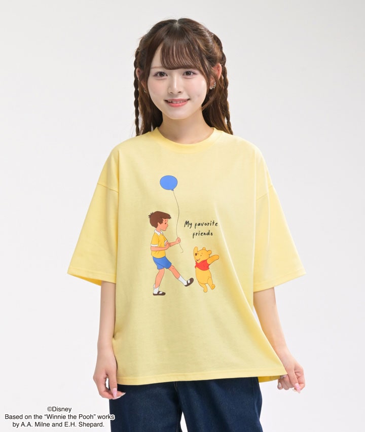【Ｄｉｓｎｅｙ】（くまのプーさん）５分袖プリントＴシャツ