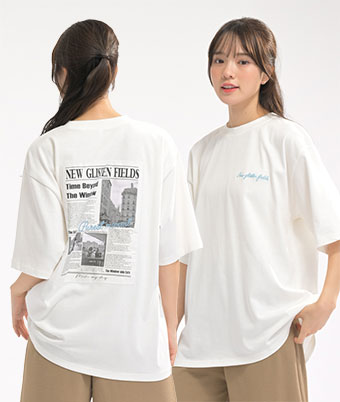 風景画貼り付けＴシャツ