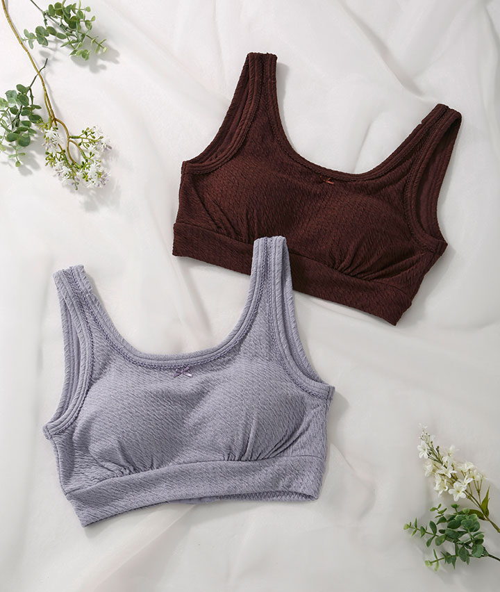 （レーヨンＭＩＸ）（ピーナツパッド）バックホック付きルームハーフトップ