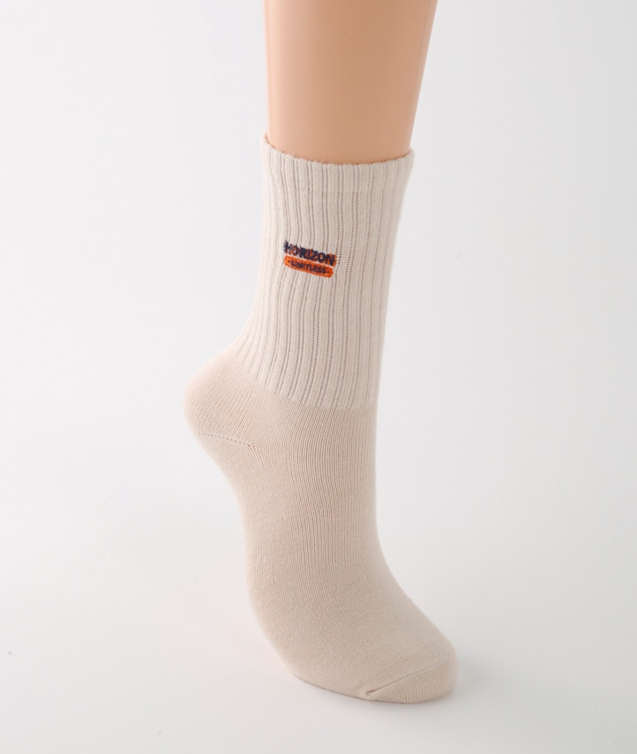 （１足物）ロゴ刺繍クルーソックス