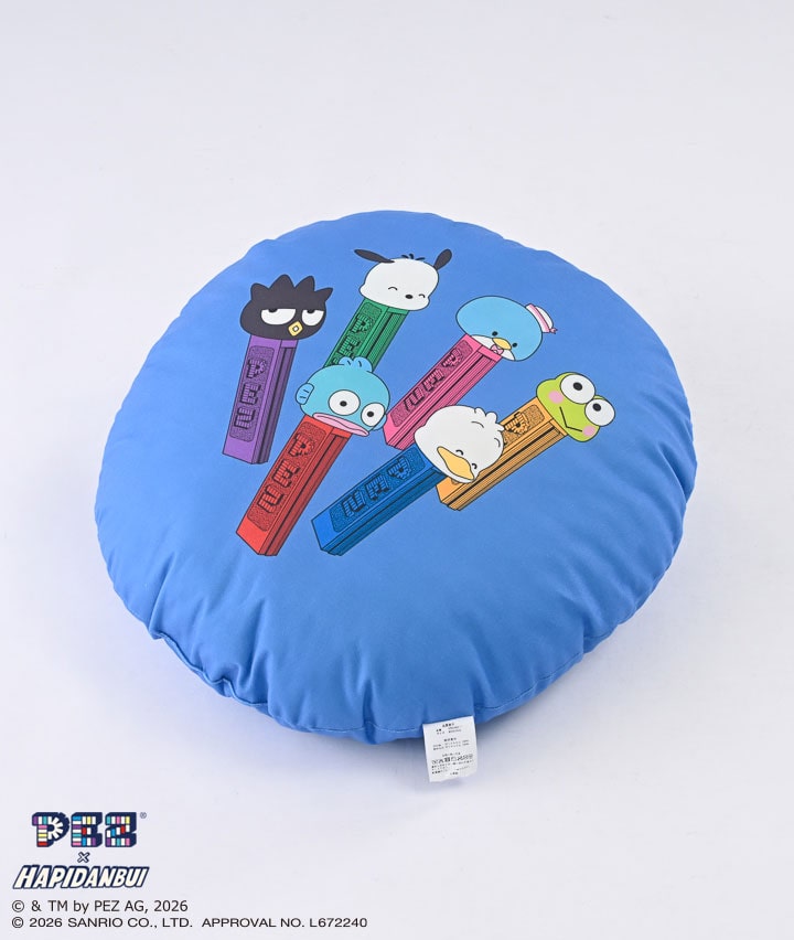 【ＰＥＺ×はぴだんぶい】ダイカットクッション ターコイズ