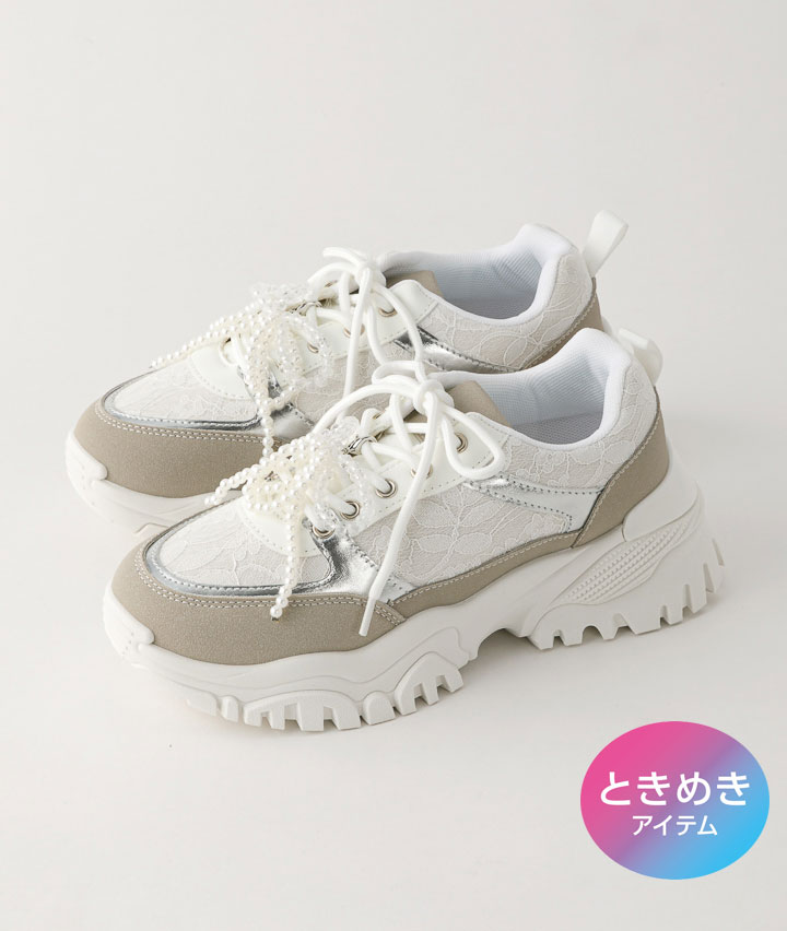 チャーム付き厚底スニーカー