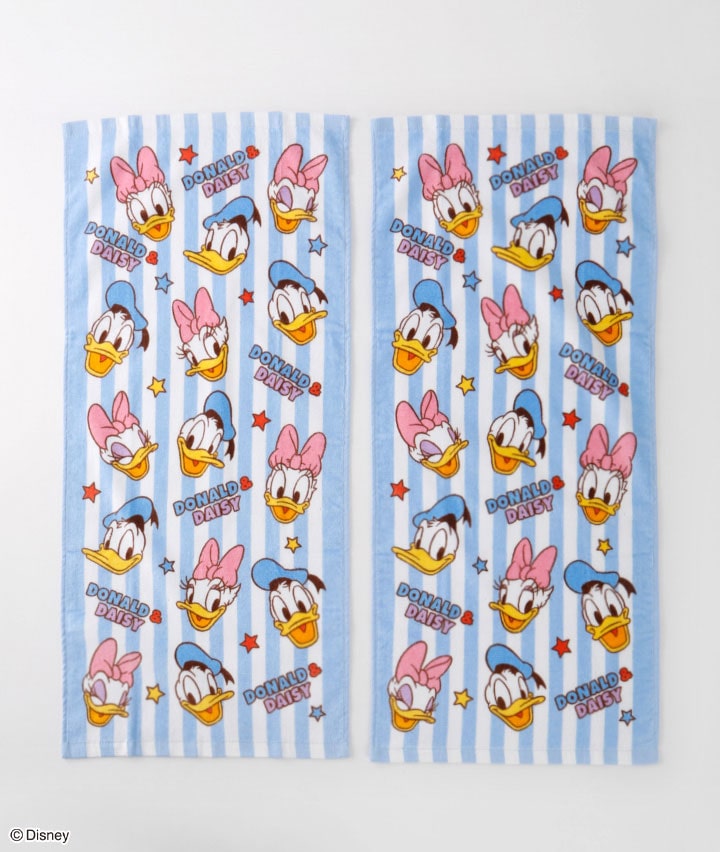 【Ｄｉｓｎｅｙ】（ドナルド＆デイジー）（２枚組）フェイスタオル