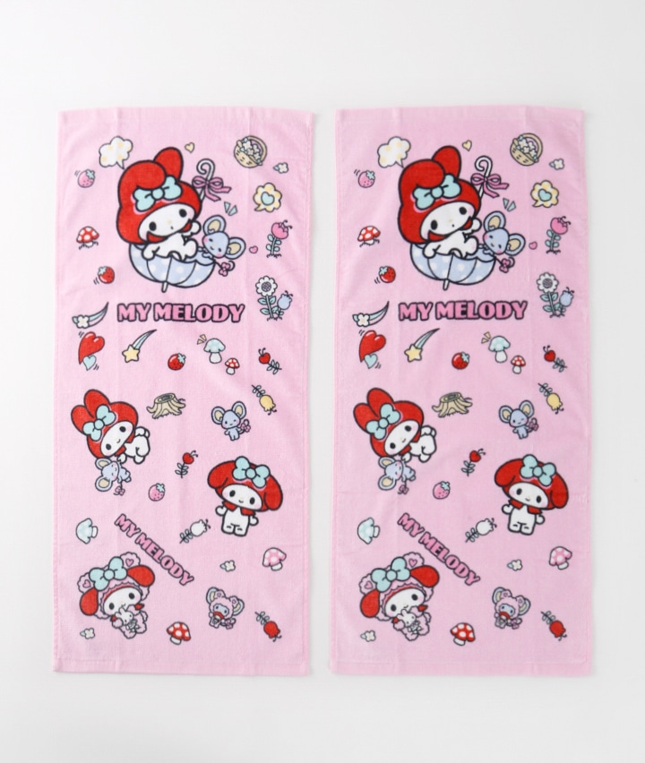 【サンリオキャラクターズ】（マイメロディ）（２枚組）フェイスタオル