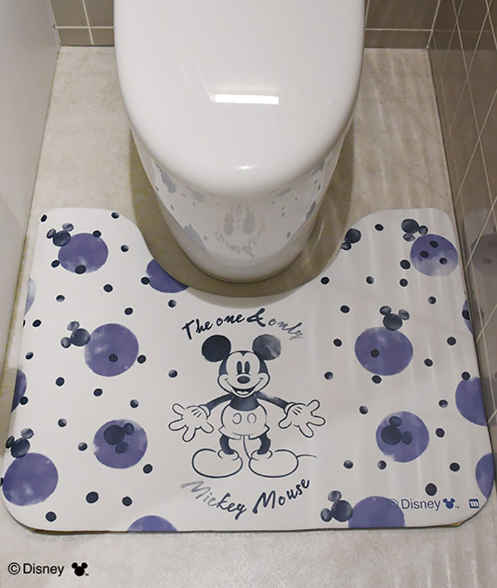 【Ｄｉｓｎｅｙ】（ミッキー）（大判サイズ）ドットパターンＰＶＣトイレマット
