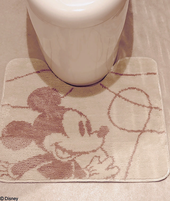【Ｄｉｓｎｅｙ】（ミッキー）ラインシェイプスケッチタフトトイレマット