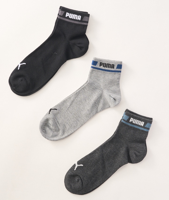 【Ｐｕｍａ】（３足組）刺繍入りショートソックス