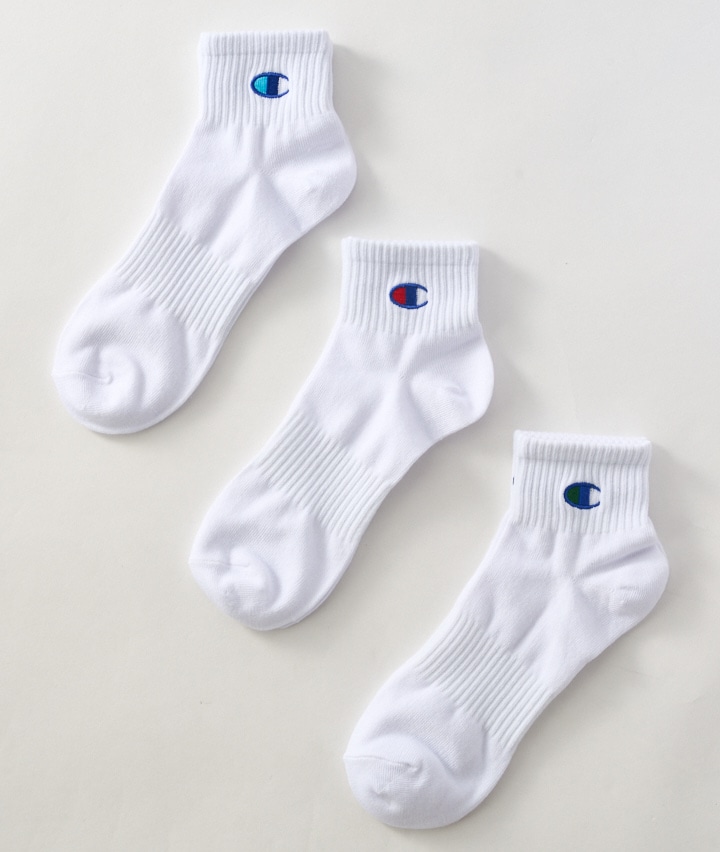 【Ｃｈａｍｐｉｏｎ】（３足組）刺繍入りショートソックス