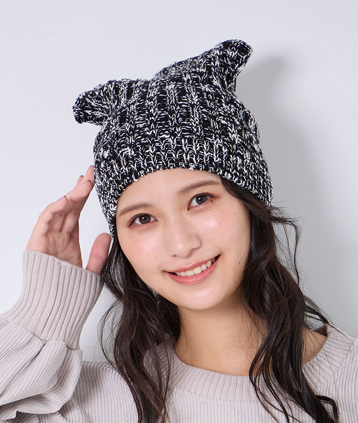 ミックスネコミミニット帽