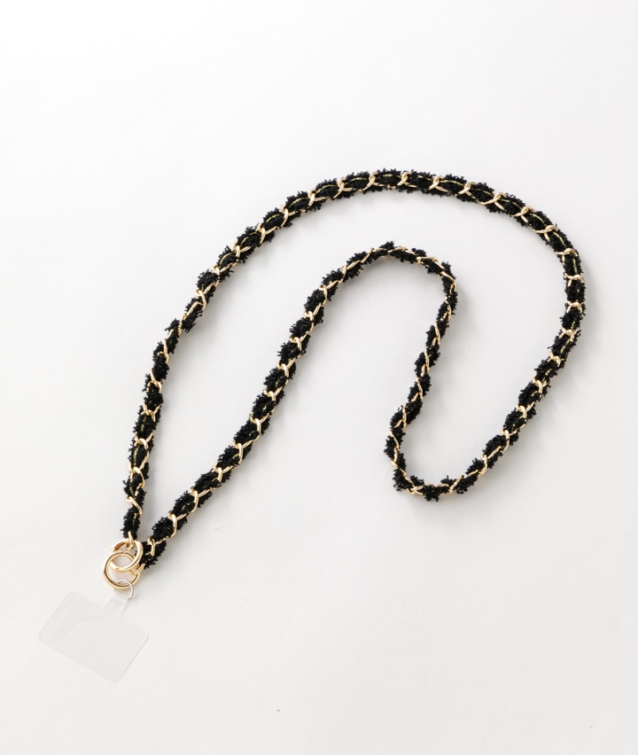 ツイードチェーンストラップ