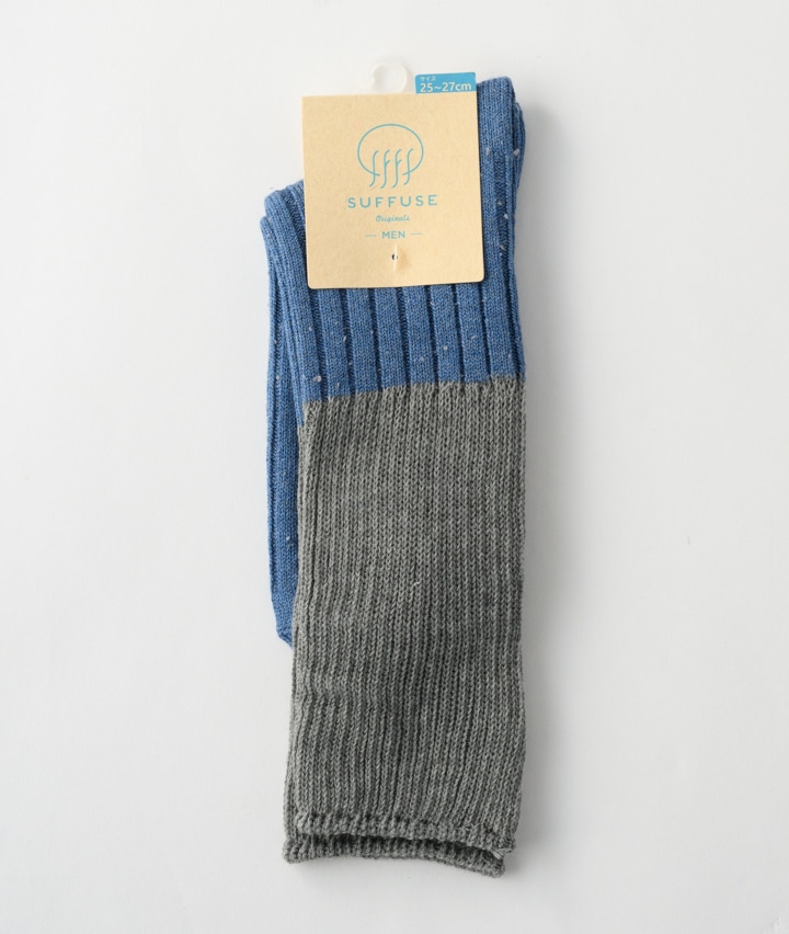 （１足物）リブ切替クルーソックス