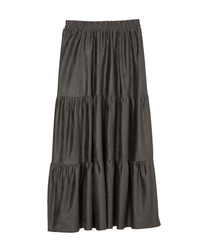 スエードティアードスカート