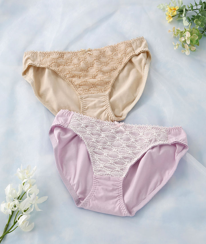 （シアバター加工）（コットンＭＩＸ）総レースショーツ