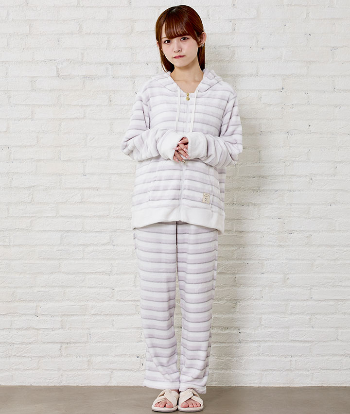 【ふわもこ】（保湿加工）ボーダーパーカールームセット