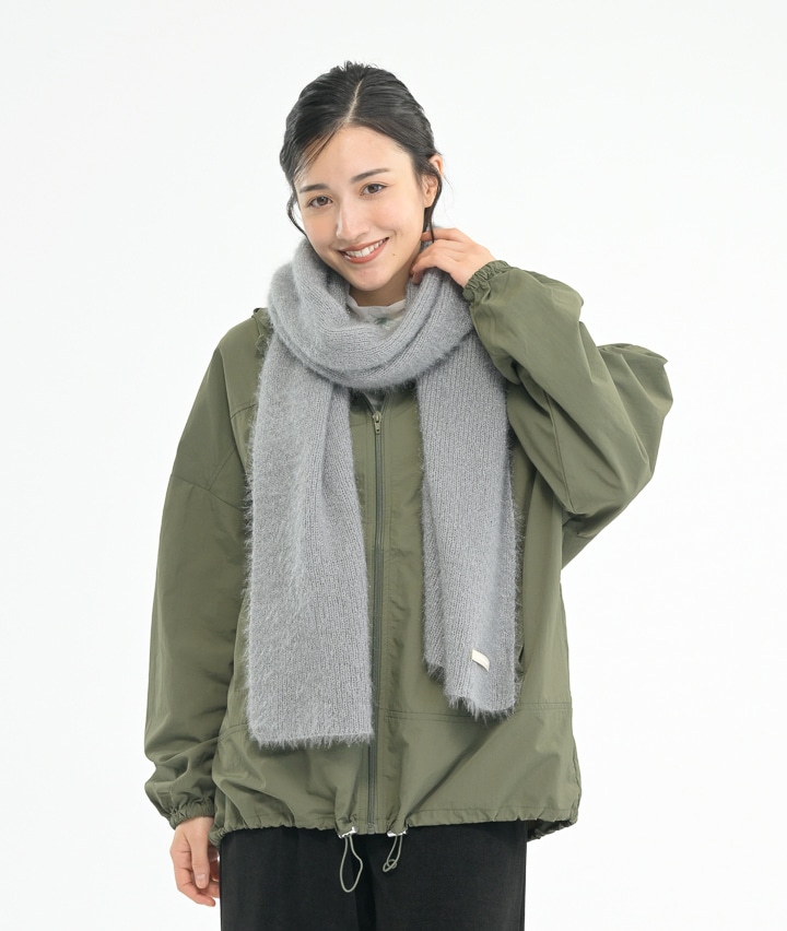 ポリエステル無地ニットマフラー