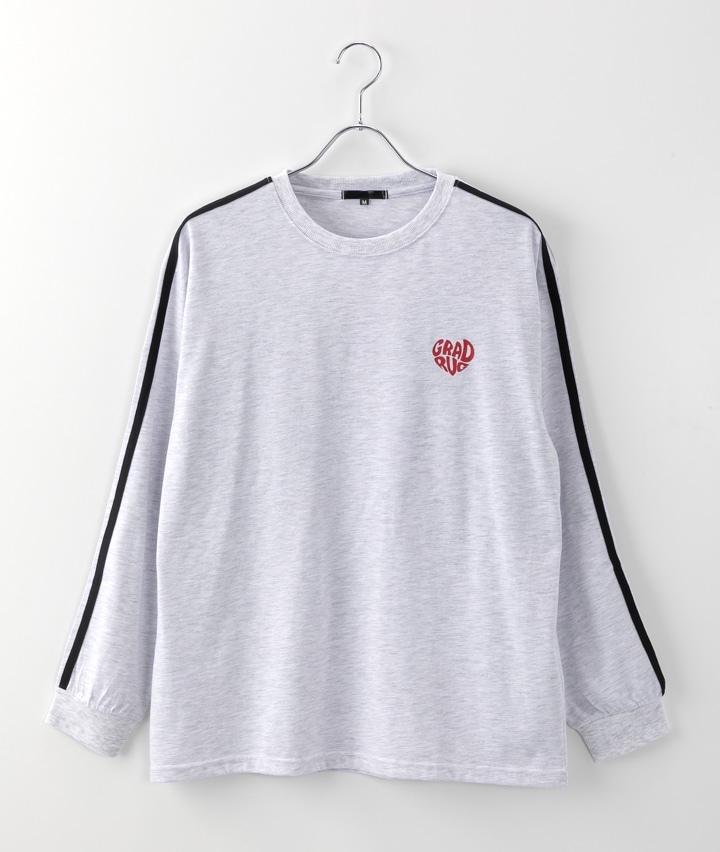 ハートロゴ袖ラインＴシャツ