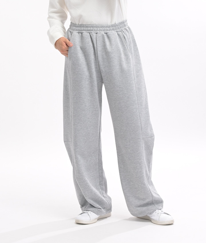 バレルレッグ裏毛カットパンツ