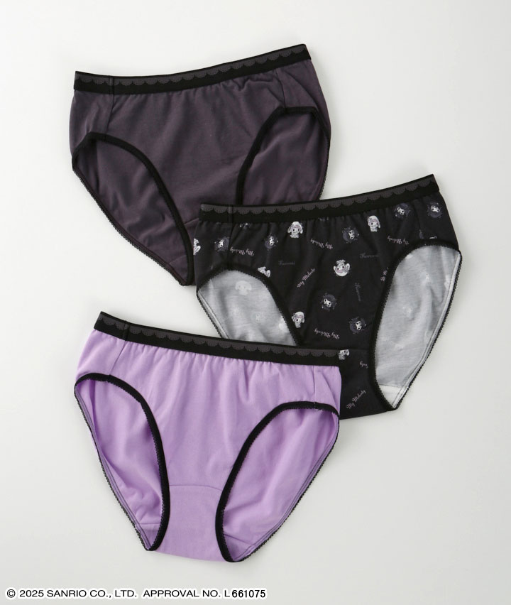 【サンリオキャラクターズ】（月夜のメロクロ）（３枚組）ショーツ